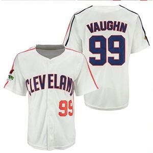 New Cleveland Baseball Major League Rick Vaughn Jersey Gray Multiple Sizes